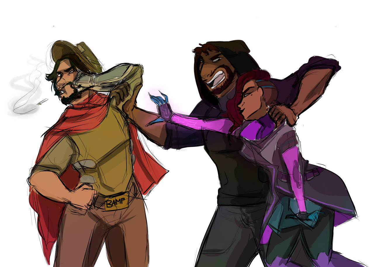doodler-in-training: [Angry yelling in Spanish] Based on the headcannons that Mccree