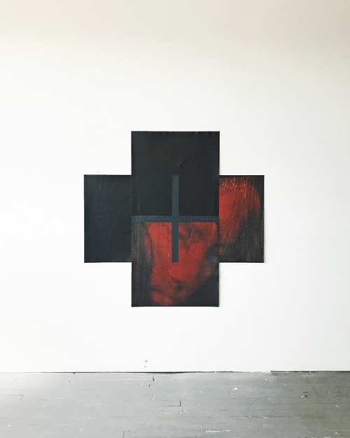 The Missing Crux (Greek Cross + Kruszwica) (2018) acrylic, embalmer’s thread, UV print on canvas 5