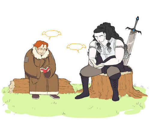 calebwidodadst:carniccity:Caleb and Yasha need to hang out more[ID: A digital drawing of Caleb and Y