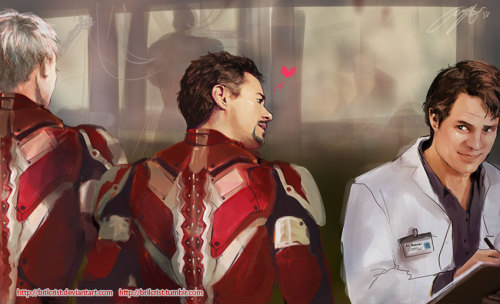 brilcrist:  MARVEL X PACIFIC RIM.i must be crazy but yep, didn’t sleep last night.Here, all rough paints i promised u yesterday~ i gave u “abit Paul Bettany” Jarvis as a bonus and Science boyfriends hint coz i miss my OTP~ drawing scifi/mecha was