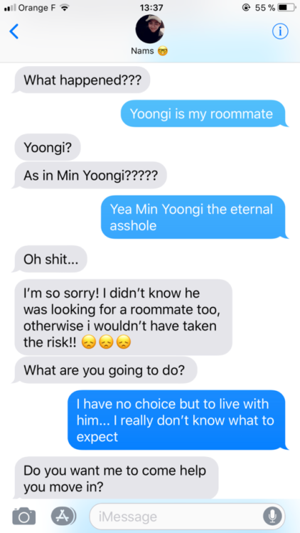 Yoongi roommate AU  ft. Bestfriend Namjoon  || 1/? Heyy, I had this -very basic- idea and well I wan