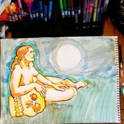 Put some color into a sheet of life drawings