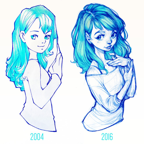 loish:12 years of improvement! I found a sketchbook from 2004 and decided to revisit a few of the dr