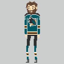 Hockey player pixel caricatures