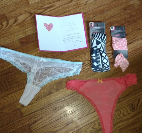 goddess-elizabeths-sissy:  Worshipping Goddess Elizabeth with gifts… she had me buy us matching panties.  Pics coming soon.  Thank you for letting me worship and adore you.  - Sissy 