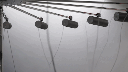 prostheticknowledge:R x2Kinetic sound installation by vtol features a circle of cylindrical drums which make noise whenever there are Earth tremors:Computer algorithm collects from Internet the data on power and depth of shocks in planet’s crust and