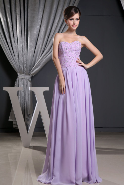 beaded long natural waist zipper ruched a-line prom dress