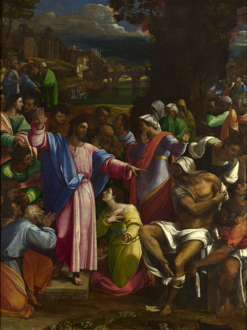 The Raising of Lazarus, by Sebastiano del Piombo partially after a design by Michelangelo Buonarroti