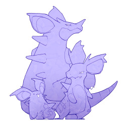 zestydoesthings:  The Nido families! My evolutionary