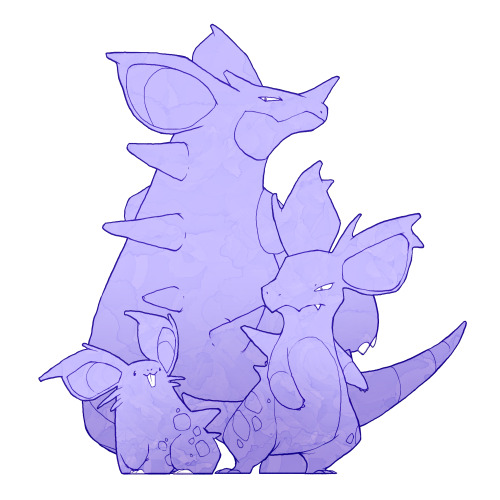 zestydoesthings:The Nido families! My evolutionary set (counting them as one set). Just over a 