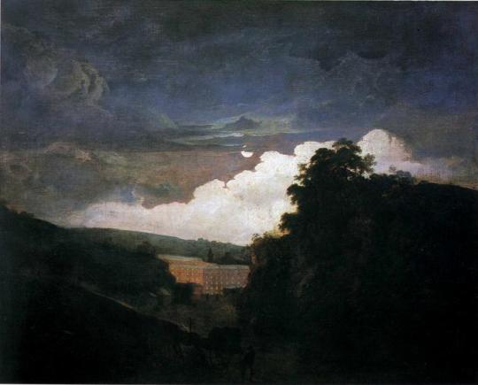 Arkwright’s Cotton Mills by Night, 1782, Joseph Wright Medium: oil,canvas ...