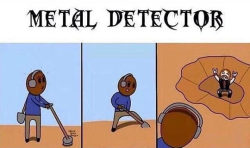 xxtimelordoptimusprimexx:  singoallala:  asdfcore:  deviantseer:  This is such a stupid joke but damnit it made me laugh  Dis me  I work in airport security, and we use walk-through metal detectors. Last summer there was this big huge metal music fest