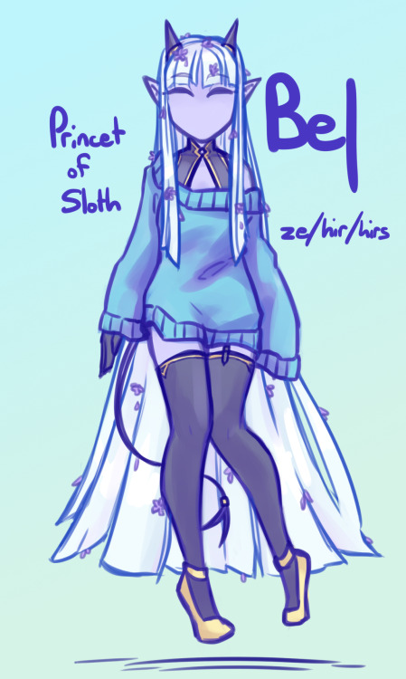 OC_Tober day 8: Bel! honestly hir old ref was cute and fine but I decided what to put under hir swea