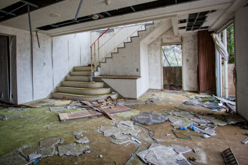 A fabulous set of stairs at the disused sports centre.