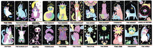 pinkgabbercat:the major arcana of the weird cat tarot deck