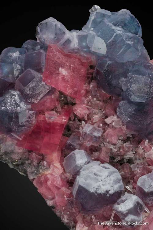 Fluorite and Rhodochrosite - Four Ball Pocket, Sweet Home Mine, Mount Bross, Park Co., Colorado
