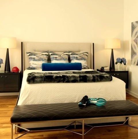 Master - BedroomWith White Walls, A Corner Fireplace, And A Tile Fireplace, This Large, Modern Master