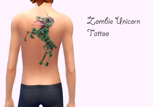 Zombie Unicorn TattooBoth genders. Base Game compatible. Upper back tattoo.Download