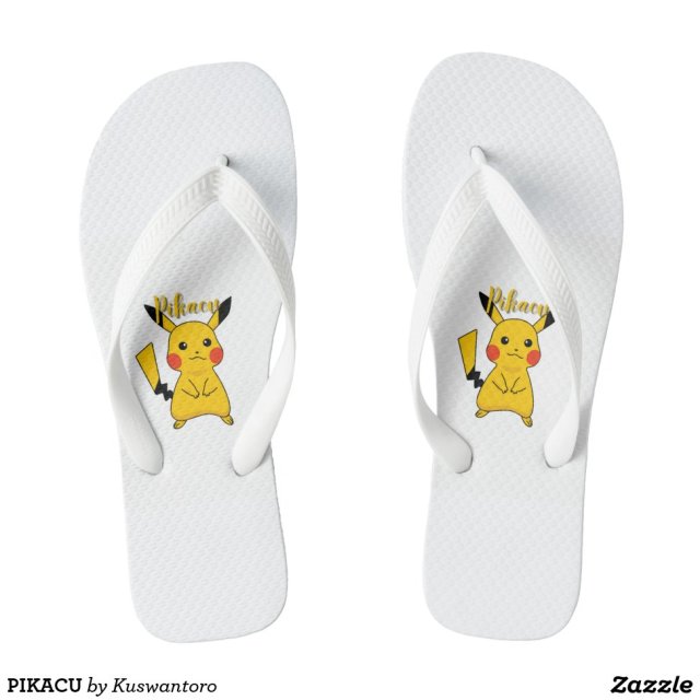 PIKACU FLIP FLOPS - Creative, Thong-Style Hawaiian Beach Sandal DesignsBuy This Design Here: PIKACU FLIP FLOPS

See All Creations by Fashion Designer: Kuswantoro

When the beach, lake, swimming pool or backyard is calling, these awesome Hawaiian style flips flops are a fashionable answer!
Live, work and play with your feet enjoying maximum freedom and ventilation. Life really is a tropical beach in these sandals.

Product Information for PIKACU FLIP FLOPS:
- Thong style, easy slip-on design
- Choose between 2 different footbeds and 4 different strap colors
- Similar to Havaianas®
- 100% rubber makes sandals both heavyweight and durable
- Cushioned footbed with textured rice pattern provides all day comfort
- Made in Brazil and printed in the USA #sandals#shoes#footwear#fashion#sand#style#beach#beachgirl#ootd#summer#flip flops#casual