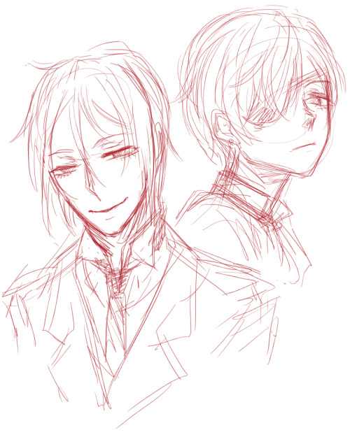 Quick stetch of Kuroshitsuji Sebastian and Ciel. I will maybe one day color them.