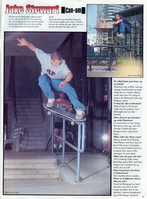 Jake Stewart from issue #37 (1998) photos by Jody Morris and Scott Serfas