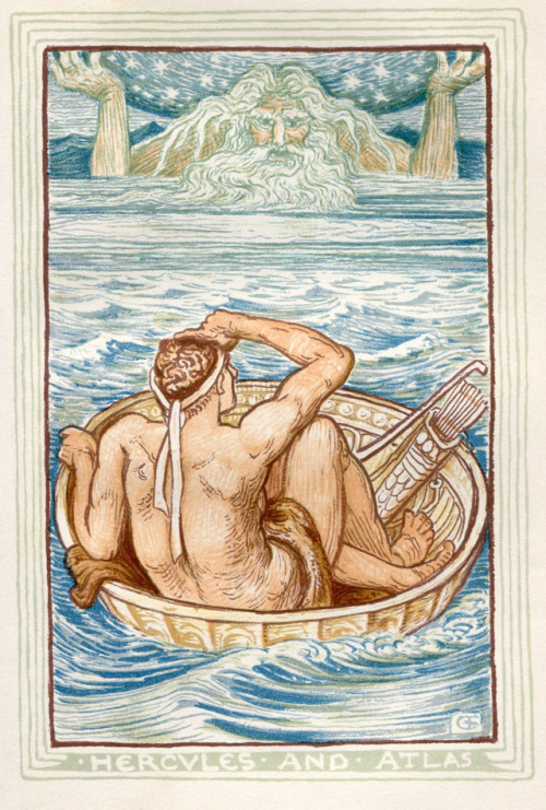 ccadrarebooks:Today we have the tale of Hercules and the Three Golden Apples. From Walter Crane