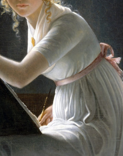 c0ssette:  Marie-Denise Villers,Portrait of Young Woman Drawing,detail,1801. 