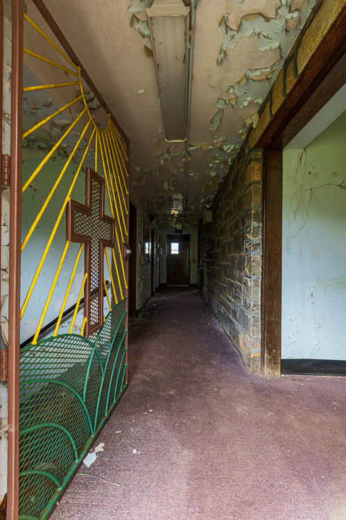 Chapel doorFormer SCI Cresson prison / State Hospital / Santorium. Cresson, Pennslvania, USA.