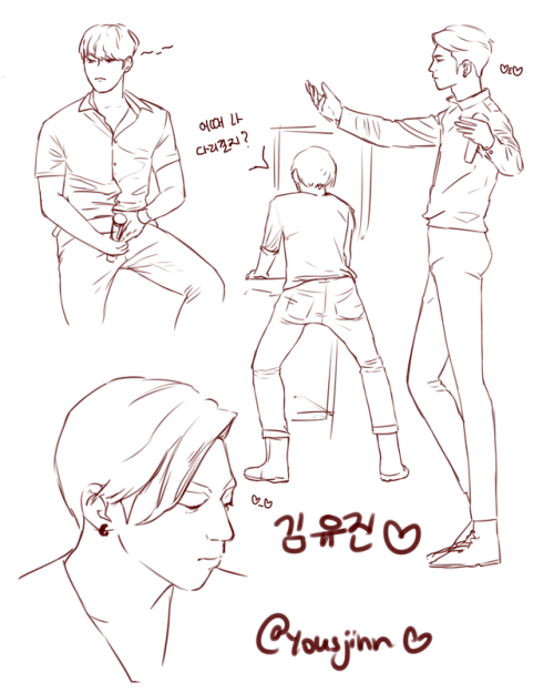 some youjin and heejun doodles that happened throughout the month of silence
