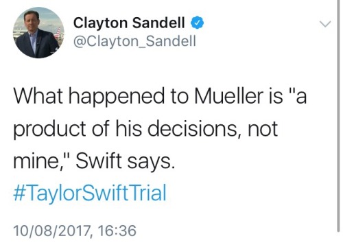 inflashbacksandechoes: walllisday: taylor alison swift ending mueller and his lawyer Happy internat