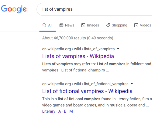 targent:cant fucking sleep bc wikipedia has separate lists for vampires and for fictional vampires