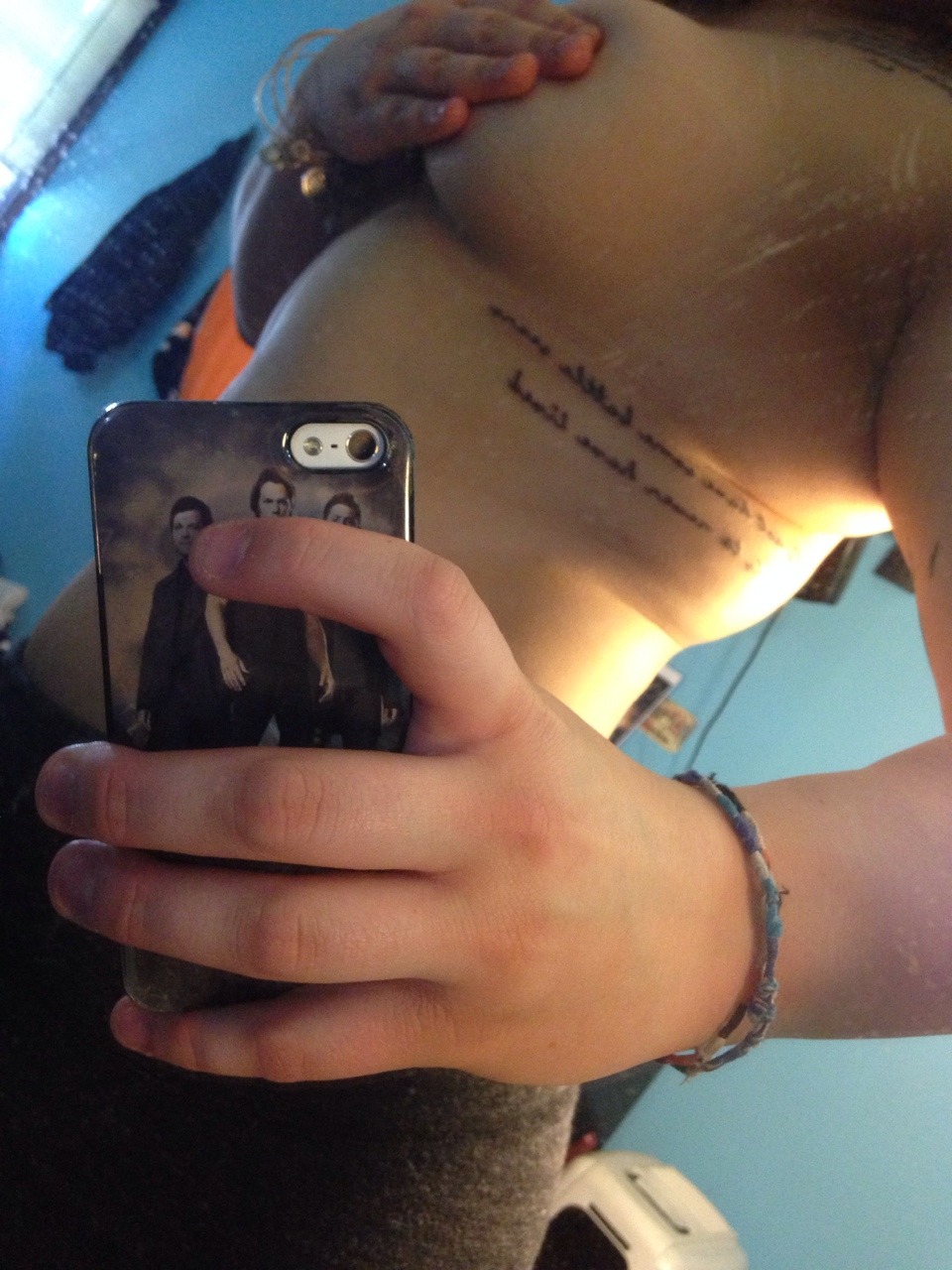 blackwingsbrownleather:  Forgot to post these. New tattoo!  &ldquo;To not have