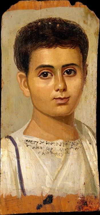 ^A young boy named Eutyches, Roman Egypt In Roman Egypt (30 BC-AD 324), artists adapted naturalistic
