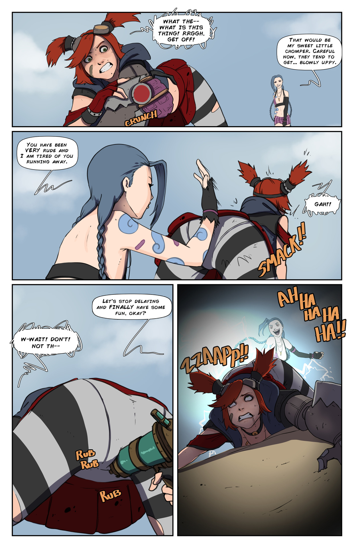 zaun-derground:  Jinx x Gaige Comic ‘Breaking a Vault Hunter’ by Anonymous (W.I.P.)Got
