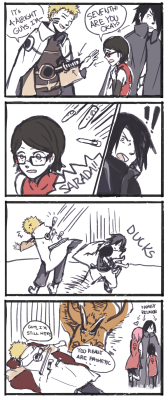 mylittlefavoriteplace:  ladythebug:  What ran through my head when Sasuke took the hit for Sarada in chapter 6 haha  LOLOFMYLIFE 