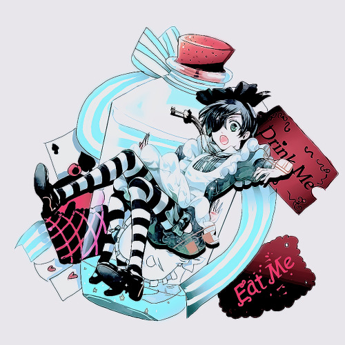 jetzui:  Kuroshitsuji / Ciel in wonderland themed: Ipad wallpapers   If the different sizing’s are needed, please ask me       ↳  Requested by: @tbhphantomhive 