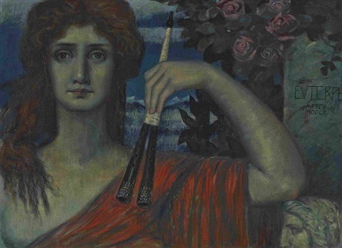 hildegardavon:Adolf Frey-Moock, 1881-1954 Euterpe, 1910, oil on canvas, 56x76 cmPrivate Collection  