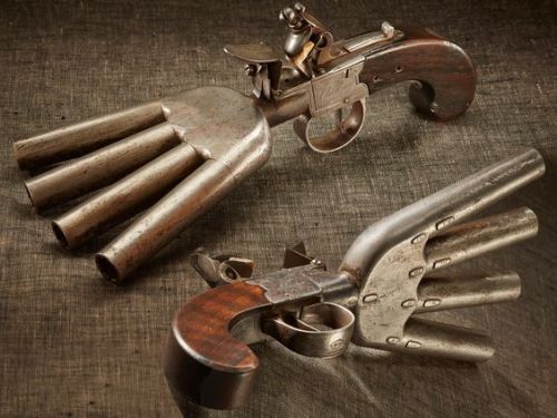 18th century duckfoot pistols.