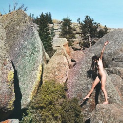 dayzea:  Naked boulder adventures, anyone?  Damn, I miss this, definitely going back this year!   Medicine Bow National Park, Wyoming.