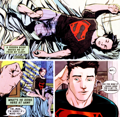 klariwitch:i love wearing my very own oversized superboy shirt and feeling like tim drake wearing kon’s tee to bed 