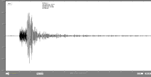 6.9 Earthquake off the coast of Eureka, CA.Still moving the ground an hour later, 500 miles away.Rec