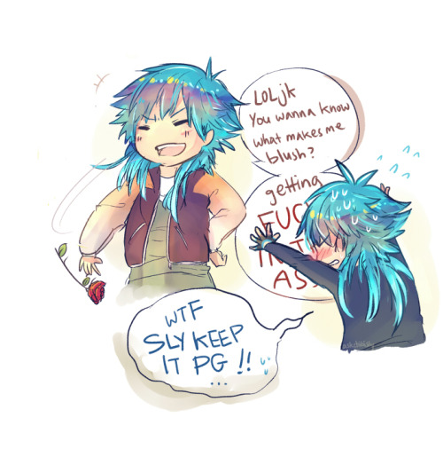 askchibisly:  Aoba also blushes at everything not PG-13 