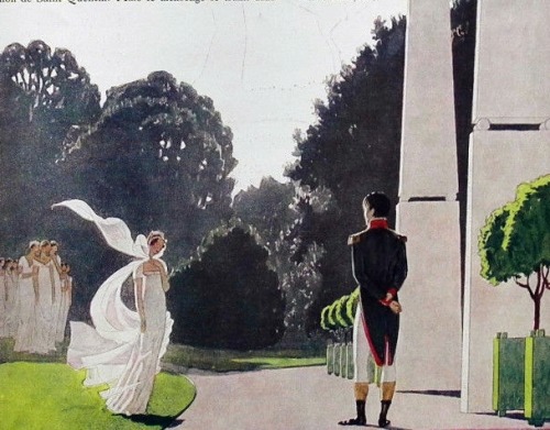 valinaraii: Les roses de Malmaison, 1933.  Illustrations by A. E. Marty for an article by Alb&e