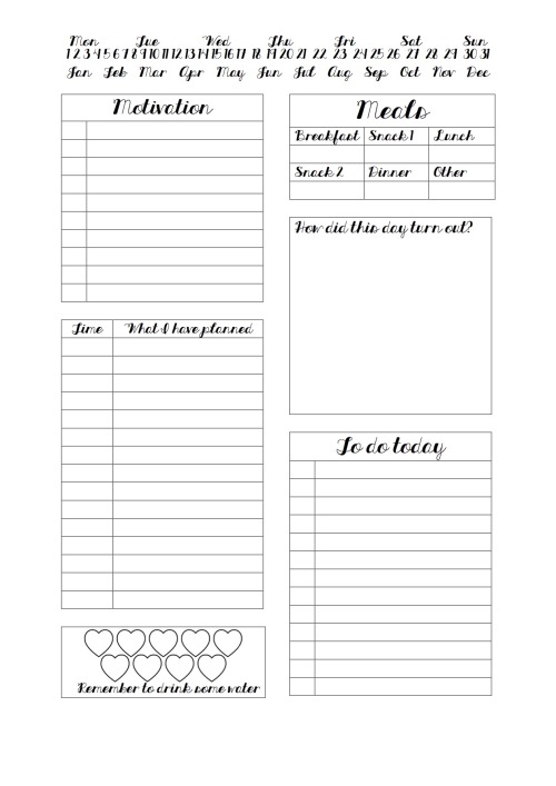 studydiaryofamedstudent: Exam period printable!To get it to print properly find it here driv