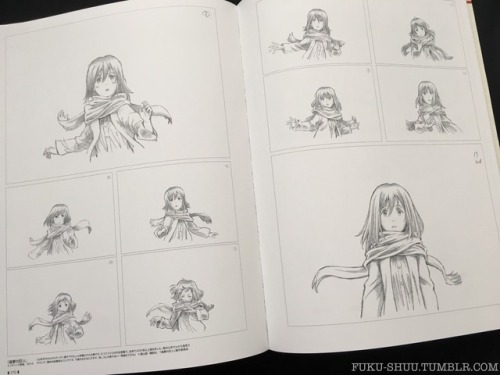 fuku-shuu: From my copy of The Art of Tadashi Hiramatsu - the renowned animator (Also critical to titles such as Akira, Neon Genesis Evangelion, Tengen Toppa Gurren Lagann and Yuri!!! on ICE) shares his original key animation sketches of Mikasa in the