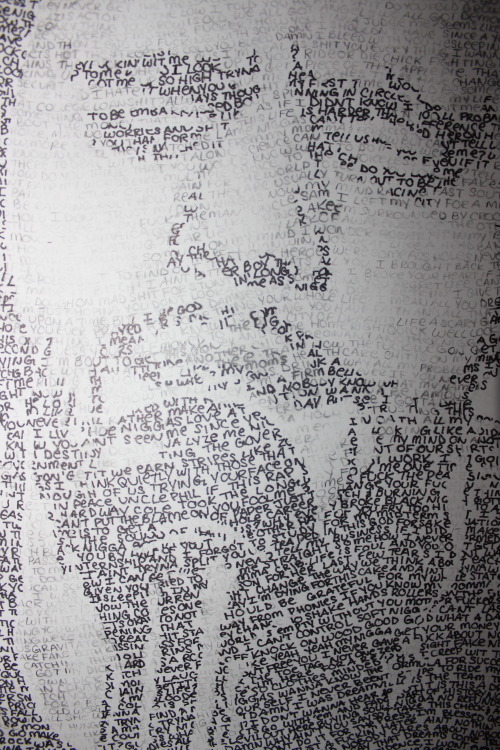 mycousinbre:  J. Cole made out of song lyrics from:The Come Up, The Warm Up, Friday Night Lights, Revenge of the Dreamers, Any Given Sunday(s), Truly Yours(s), Born Sinner, Cole World: The Sideline Story, 2014 Forest Hills Drive, features, and