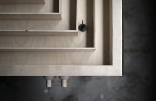 worclip:  Labyrinth Table (2015) by Benjamin Nordsmark  The Labyrinth Table was created to show how a well known object like a table can be given an extra dimension by creating a small universe inside of it. The labyrinth consist of several walls under