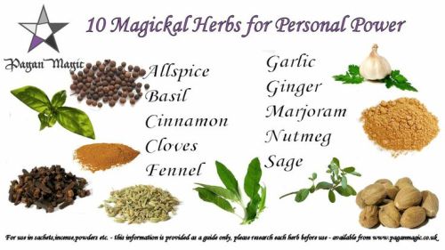 Herbal correspondences for blessing, banishing personal power and love. Note: Always be cautious, an