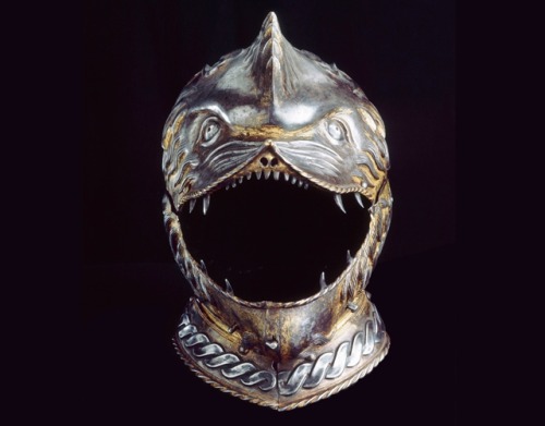 The Griffon Helm, around 1540. Italy.This bourguignotte is a typical, though marvelously crafted, ex