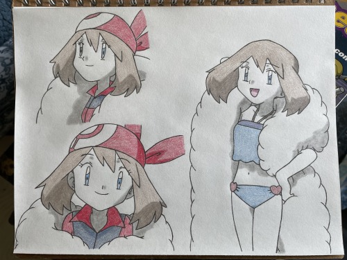 dawn, may, latias, cresselia, may, and 1 more (pokemon and 1 more) drawn by  miyama-san
